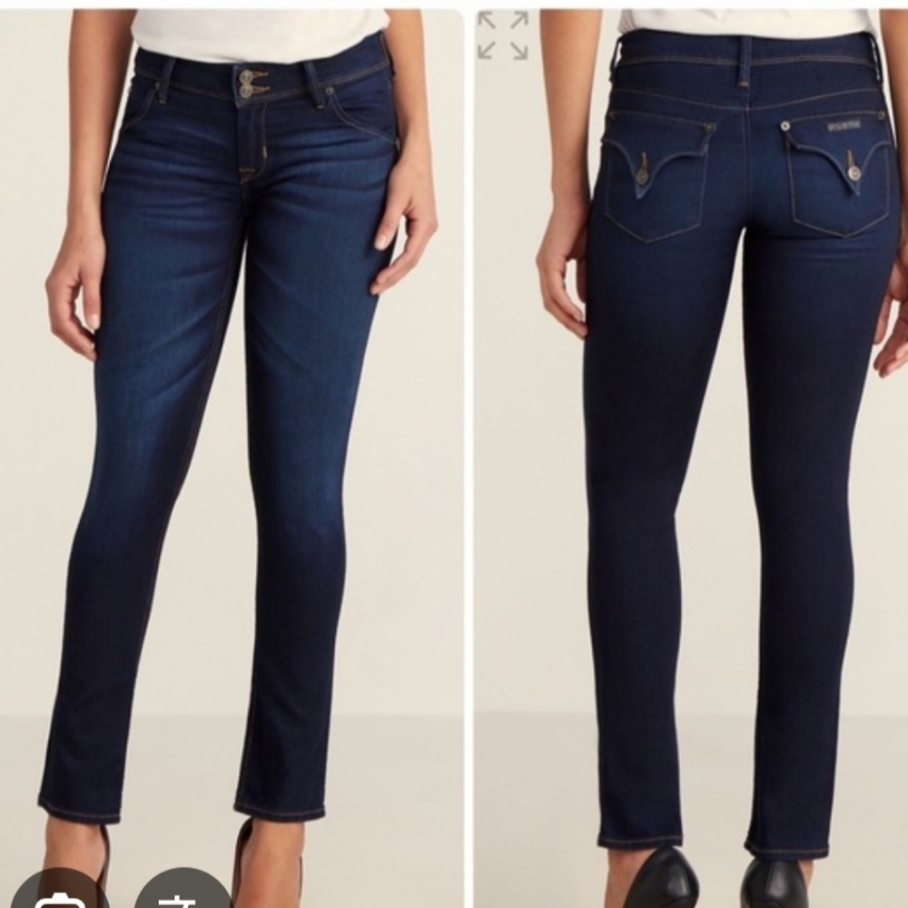 Hudson women's collin mid rise ise skinny  dark blue  jeans size 28
